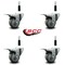 Service Caster 3'' Gray Poly Swivel 7/8'' Expanding Stem Caster Set Total Lock Brake, 4PK SCC-EXTTL20S314-PPUB-78-4 - alternate 2